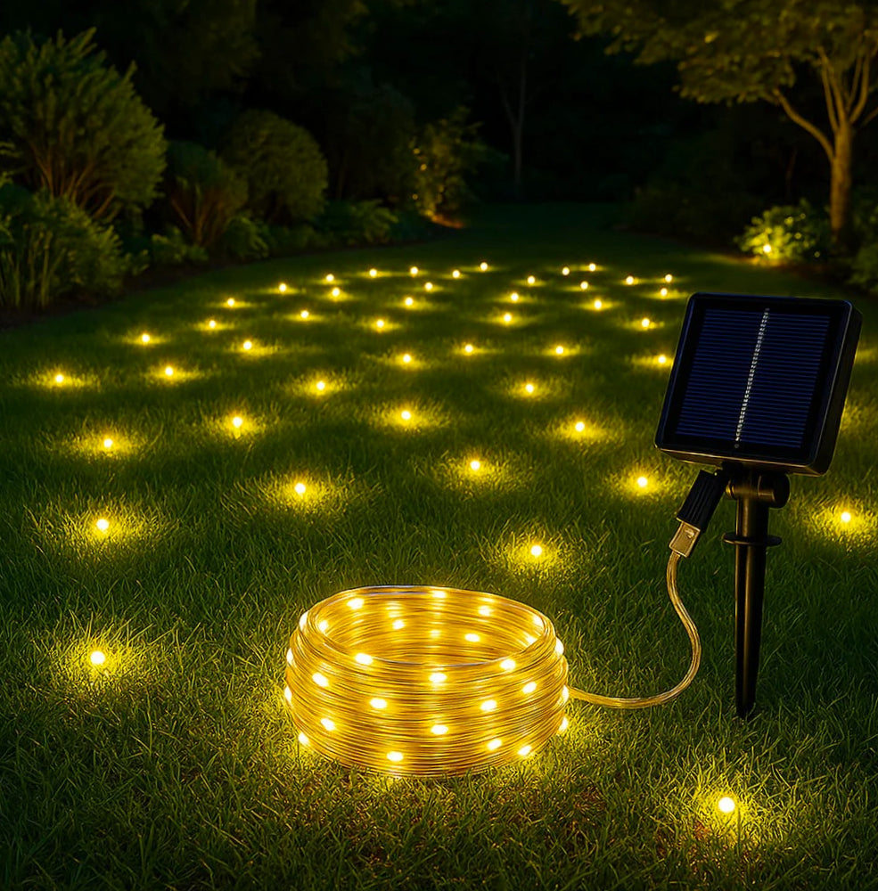 Filo LED 10M 100 luci – solare con picchetto e colori luce - ambraled