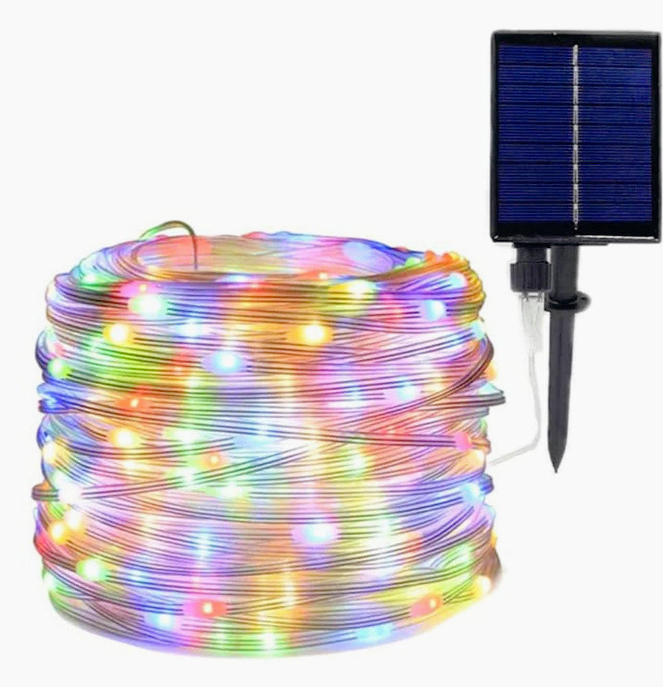 Filo LED 30M 300 luci – solare con picchetto e colori luce - ambraled