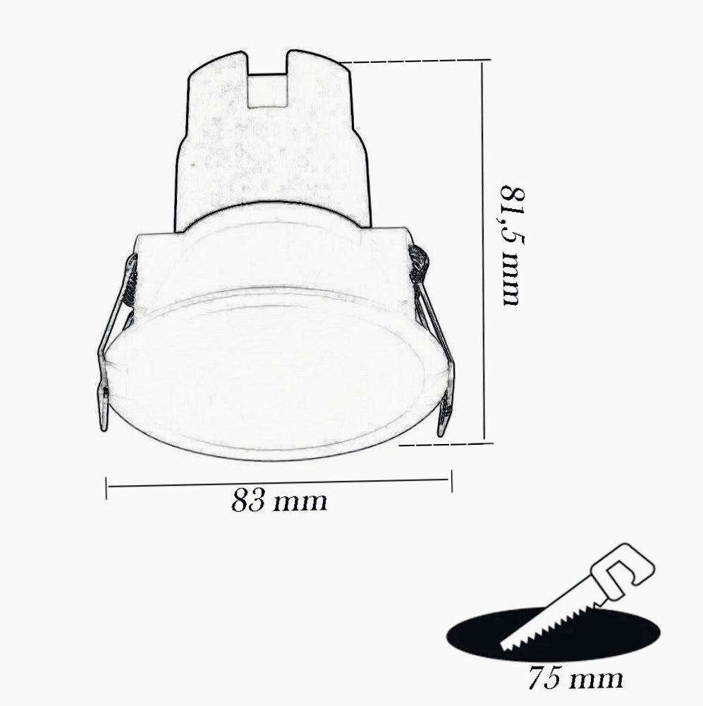 Faretto LED incasso 5W – 3000K/4000K/6500K controsoffitto - ambraled