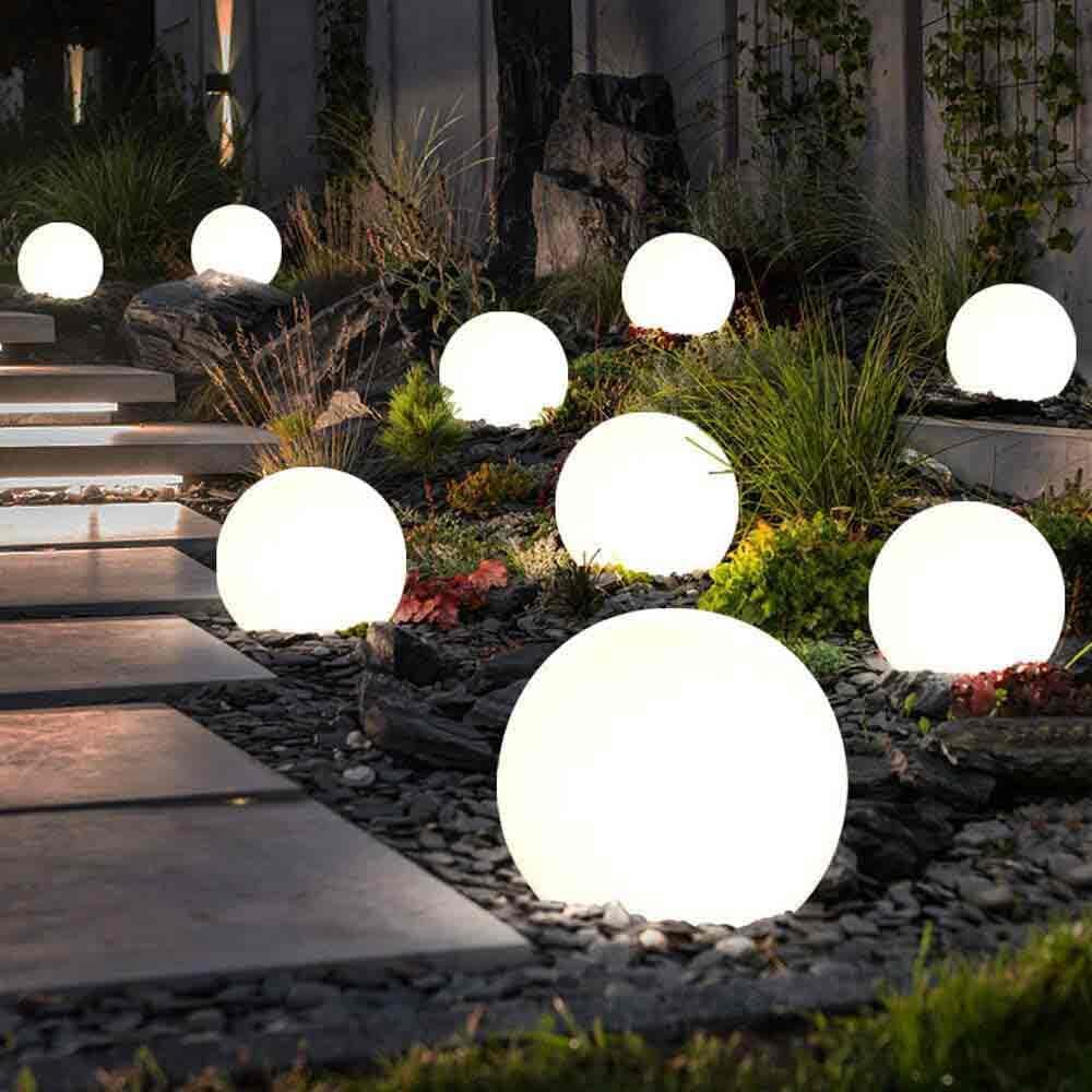 Lampada a sfera da giardino con piedino – Illuminazione esterna decorativa, attacco E27, varie misure - ambraled
