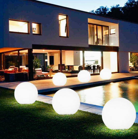 Lampada a sfera da giardino con piedino – Illuminazione esterna decorativa, attacco E27, varie misure - ambraled