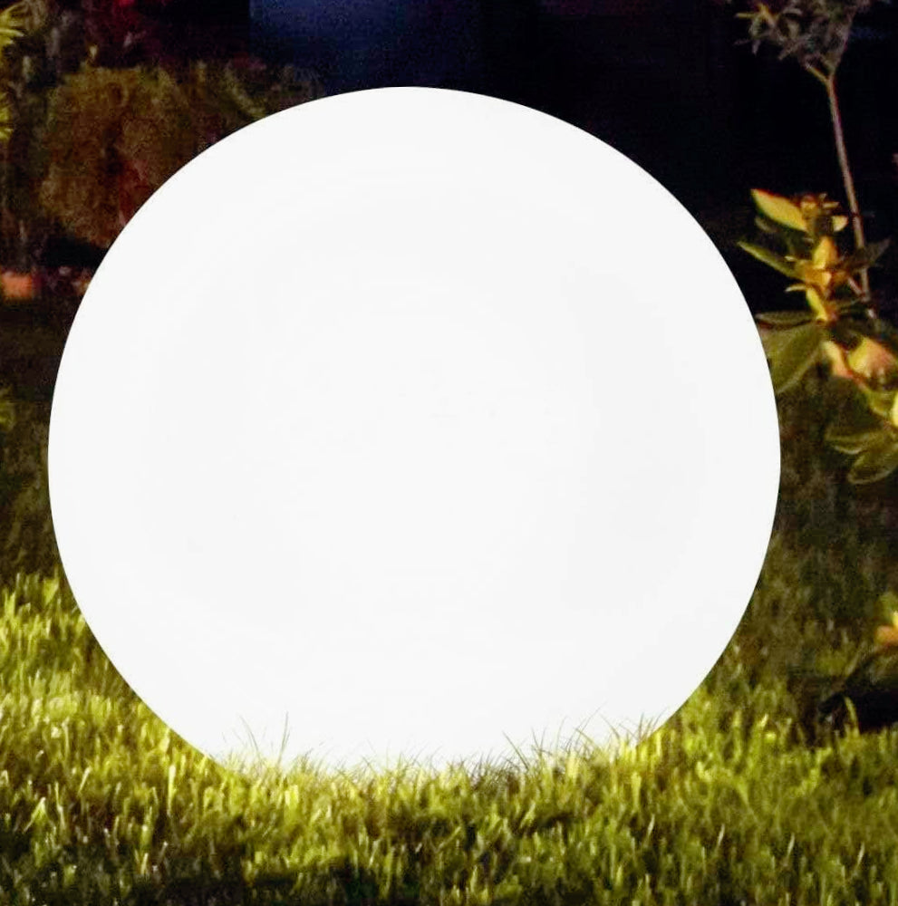 Lampada a sfera da giardino con piedino – Illuminazione esterna decorativa, attacco E27, varie misure - ambraled