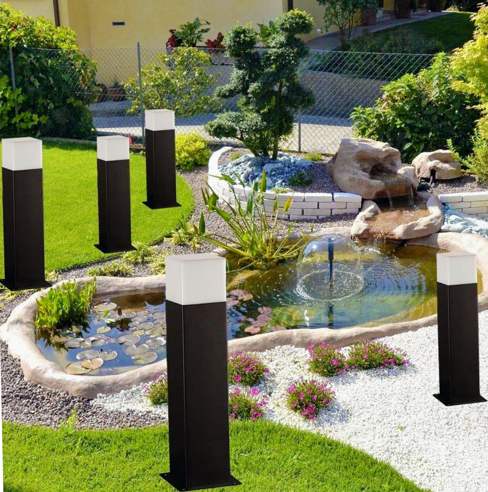 Lampione giardino alluminio E27 – Lampioncino vialetti IP44 - ambraled