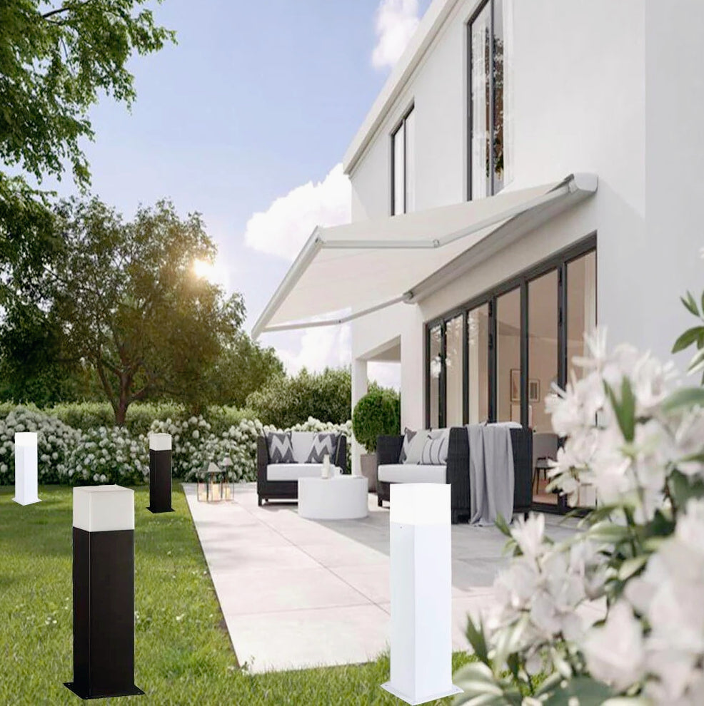 Lampione giardino alluminio E27 – Lampioncino vialetti IP44 - ambraled