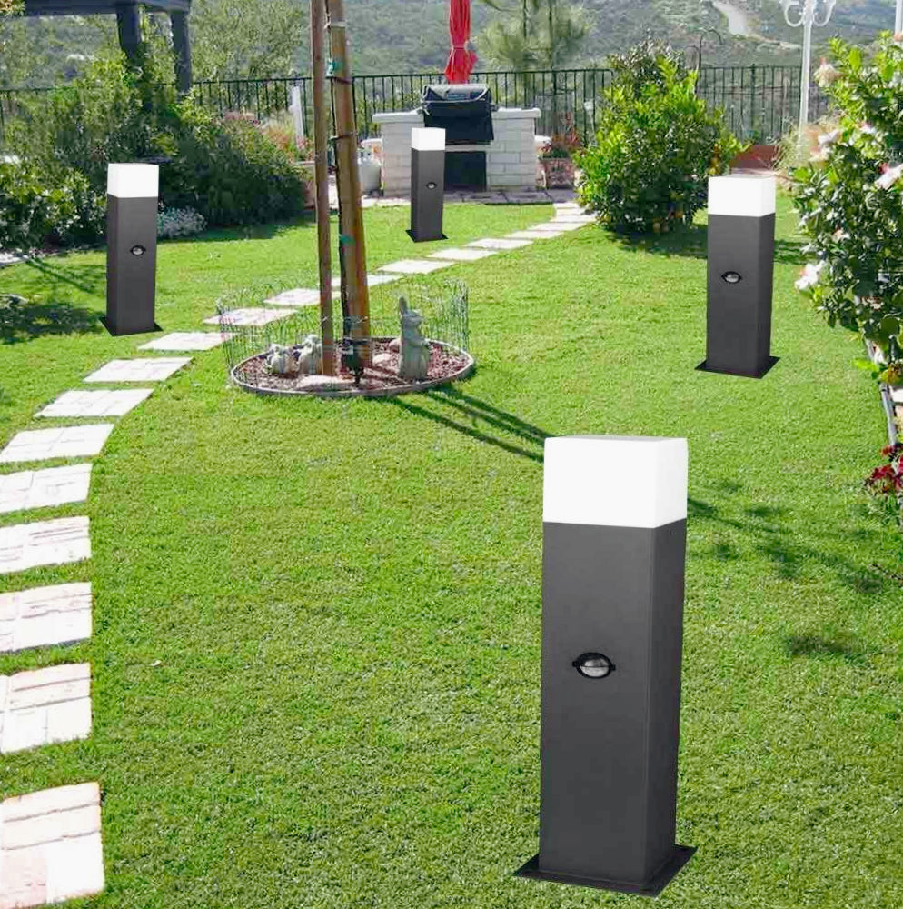 Lampione giardino alluminio – E27 sensore movimento IP44 - ambraled