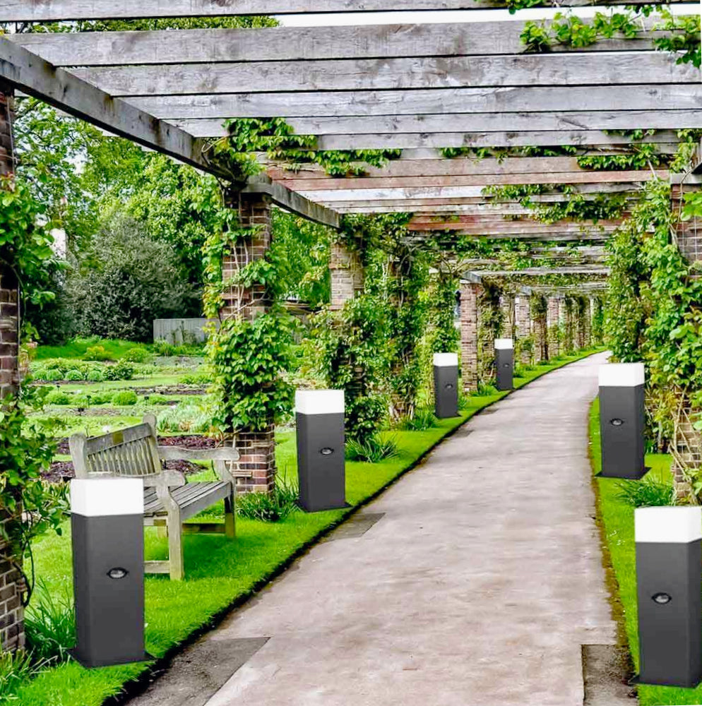 Lampione giardino alluminio – E27 sensore movimento IP44 - ambraled