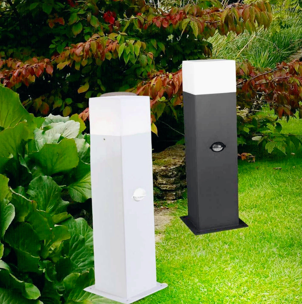 Lampione giardino alluminio – E27 sensore movimento IP44 - ambraled