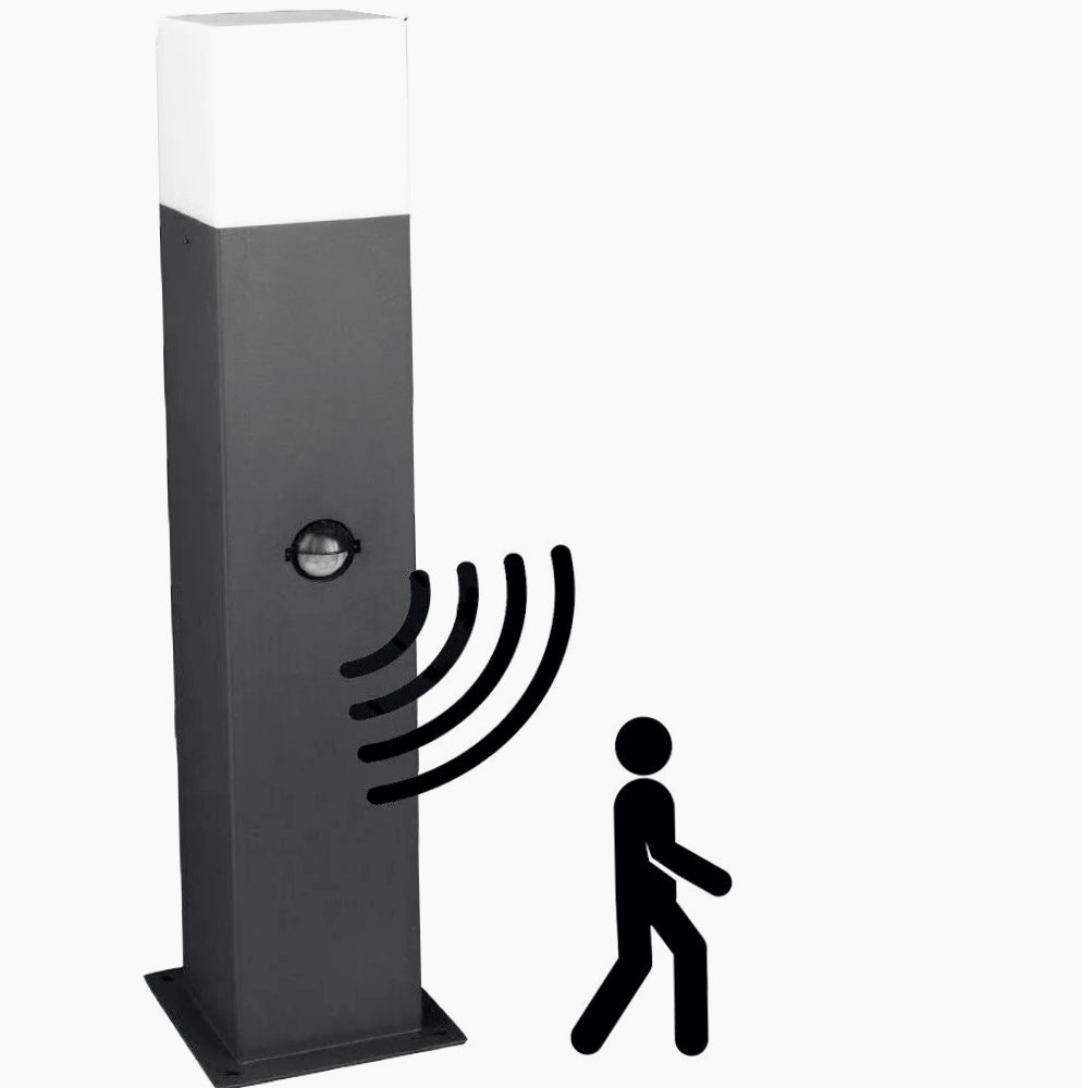 Lampione giardino alluminio – E27 sensore movimento IP44 - ambraled