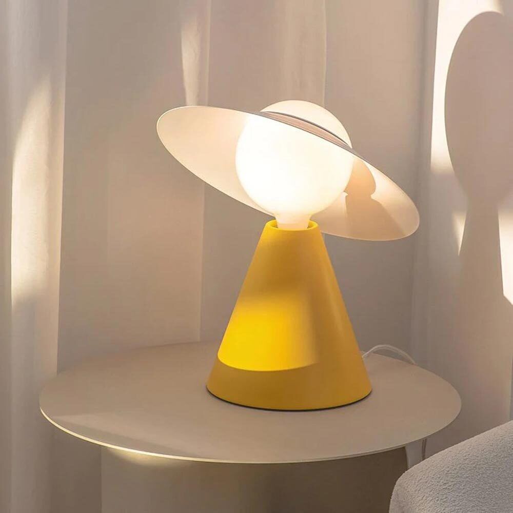 Lampada da tavolo decorativa – Con paralume a cappello orientabile e attacco E27 - ambraled