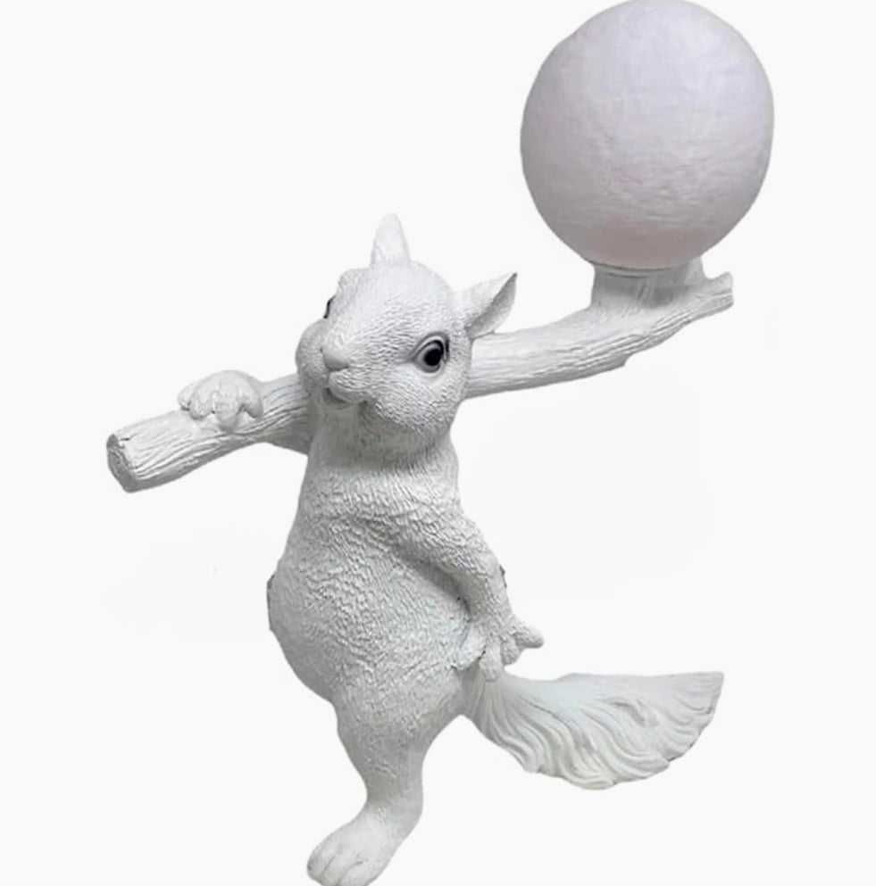 Lampada da tavolo a forma di scoiattolo – Con paralume a luna e attacco G9 - ambraled