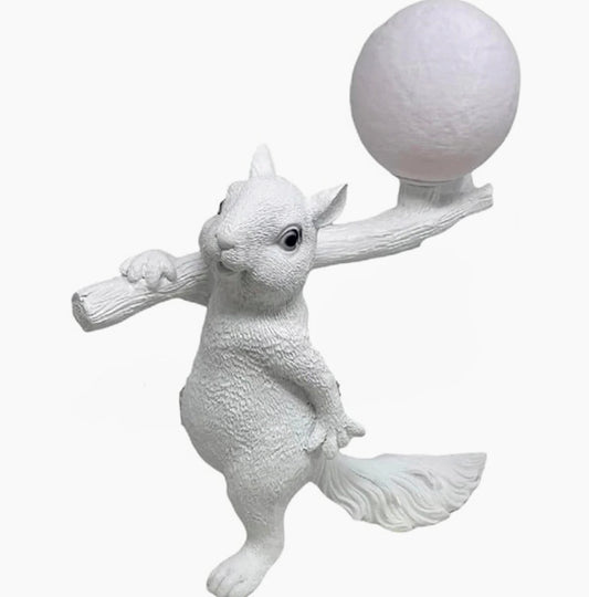 Lampada da tavolo a forma di scoiattolo – Con paralume a luna e attacco G9 - ambraled