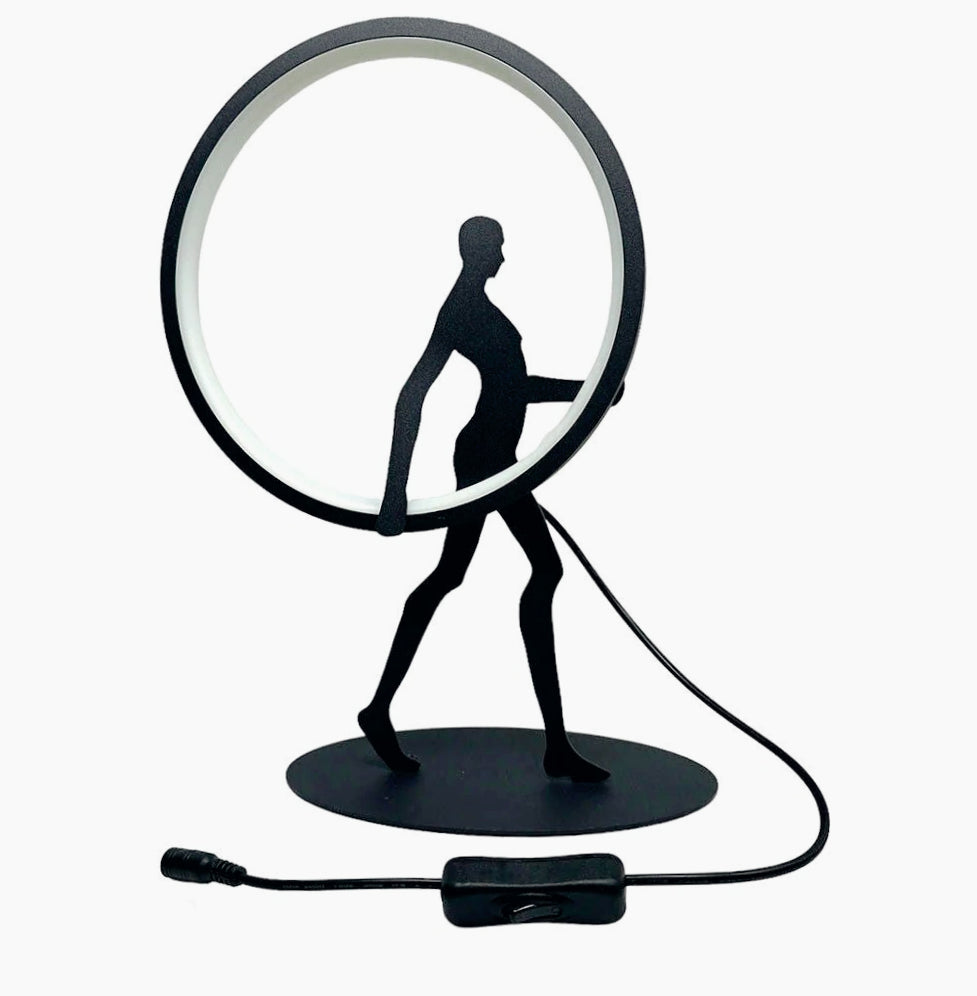 Lampada da tavolo decorativa – Scultura a forma di corpo uomo, 9W LED "Lume" - ambraled