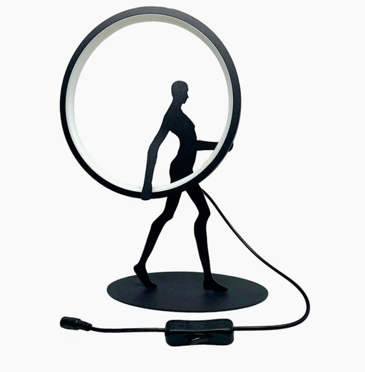 Lampada da tavolo decorativa – Scultura a forma di corpo uomo, 9W LED "Lume" - ambraled