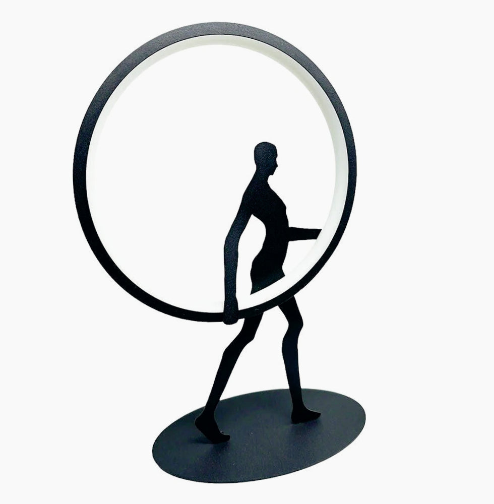 Lampada da tavolo decorativa – Scultura a forma di corpo uomo, 9W LED "Lume" - ambraled