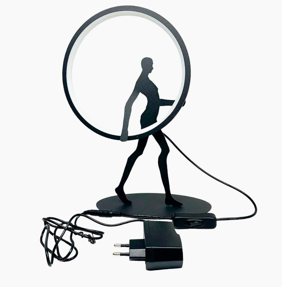 Lampada da tavolo decorativa – Scultura a forma di corpo uomo, 9W LED "Lume" - ambraled