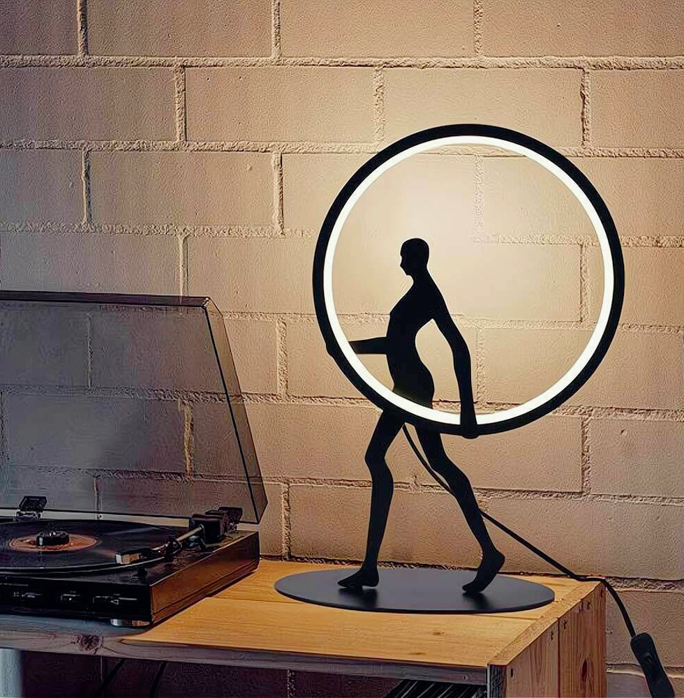 Lampada da tavolo decorativa – Scultura a forma di corpo uomo, 9W LED "Lume" - ambraled
