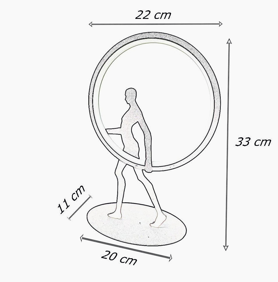 Lampada da tavolo decorativa – Scultura a forma di corpo uomo, 9W LED "Lume" - ambraled