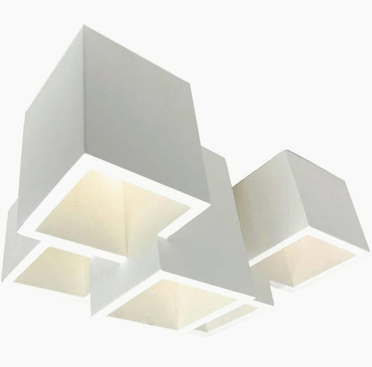 Lampada in gesso a 5 cubi da soffitto – Verniciabile, per faretti GU10 - ambraled