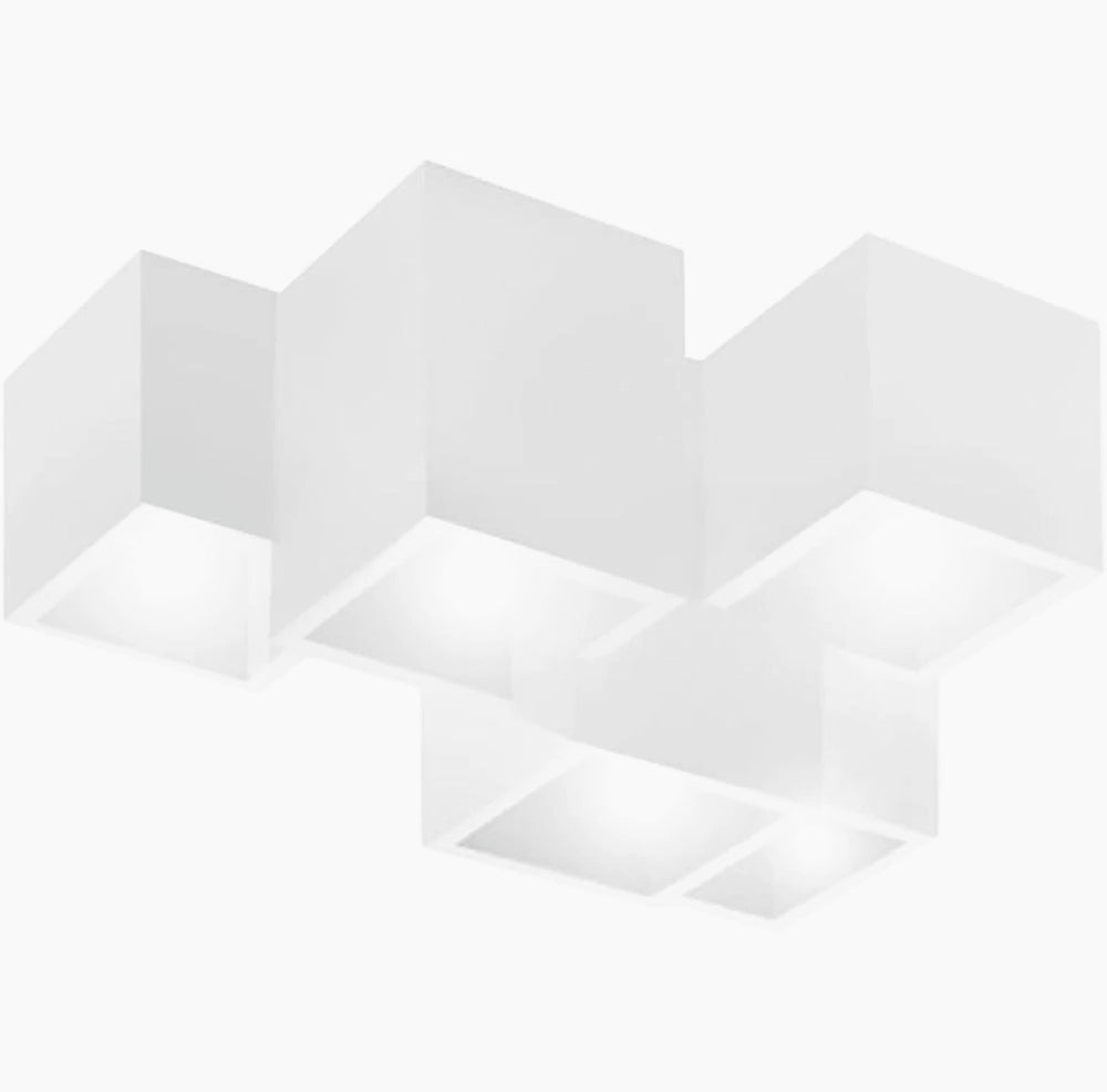 Lampada in gesso a 5 cubi da soffitto – Verniciabile, per faretti GU10 - ambraled