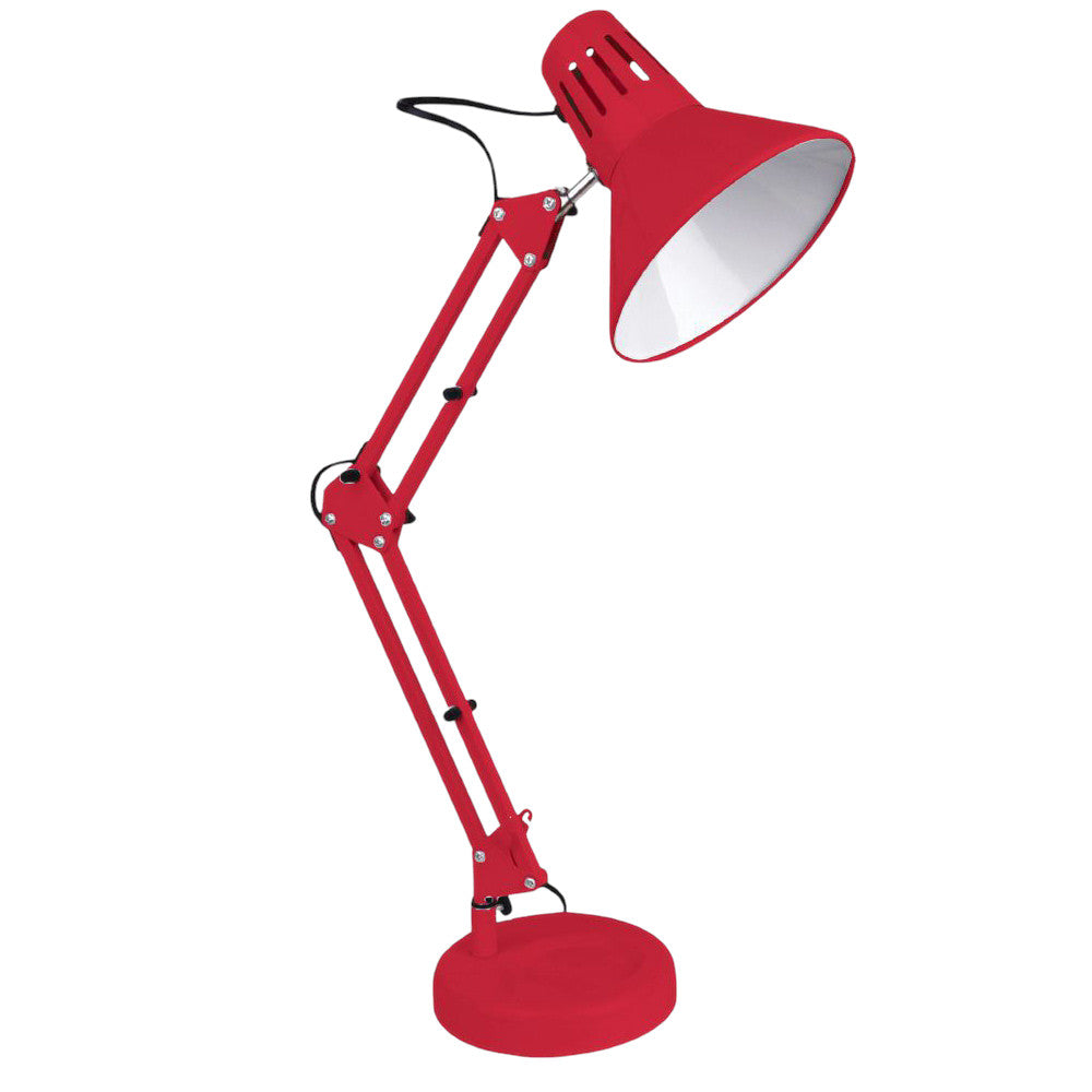 Lampada da scrivania snodabile in metallo – Con morsetto E27, vari colori - ambraled