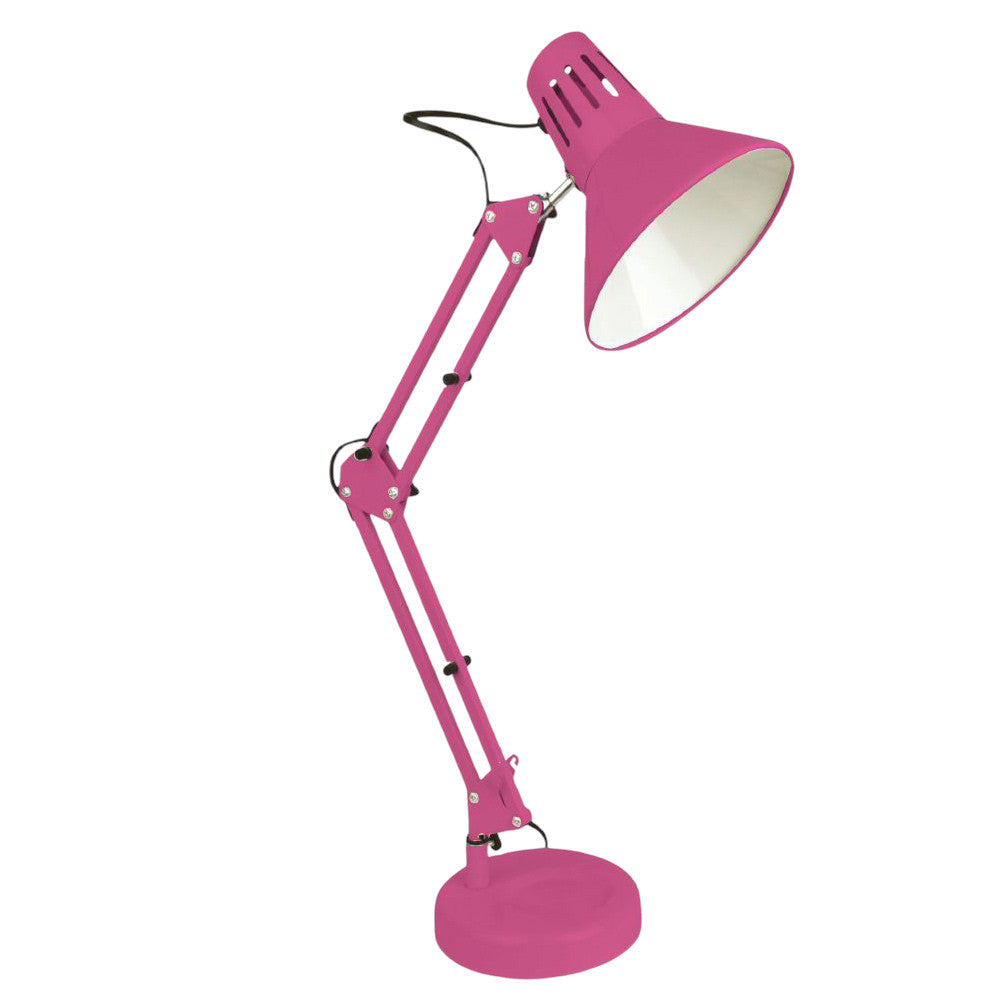 Lampada da scrivania snodabile in metallo – Con morsetto E27, vari colori - ambraled