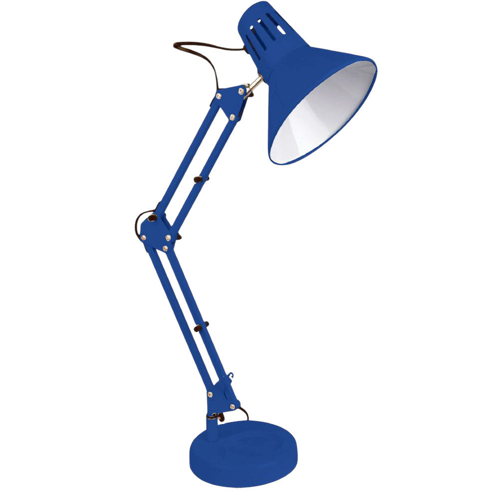 Lampada da scrivania snodabile in metallo – Con morsetto E27, vari colori - ambraled