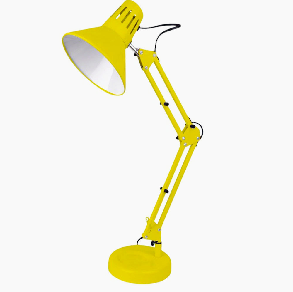 Lampada da scrivania snodabile in metallo – Con morsetto E27, vari colori - ambraled