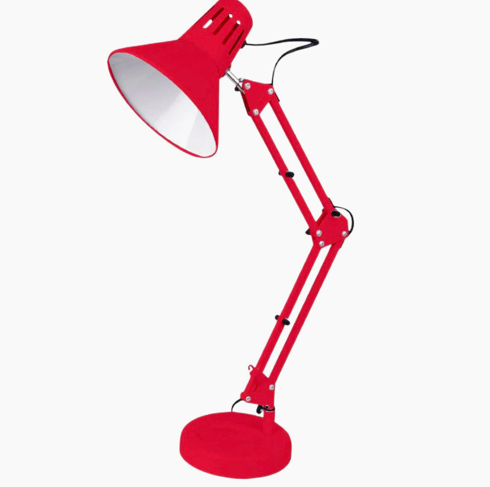 Lampada da scrivania snodabile in metallo – Con morsetto E27, vari colori - ambraled