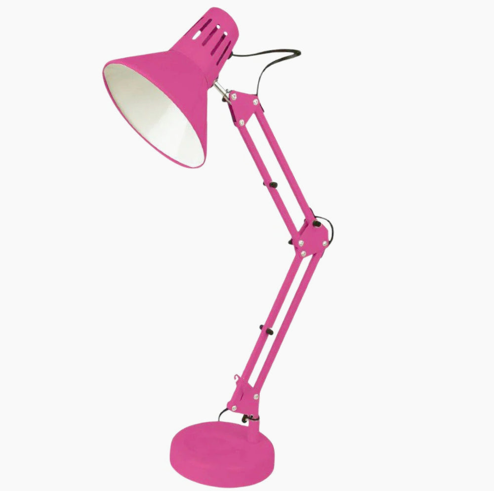 Lampada da scrivania snodabile in metallo – Con morsetto E27, vari colori - ambraled