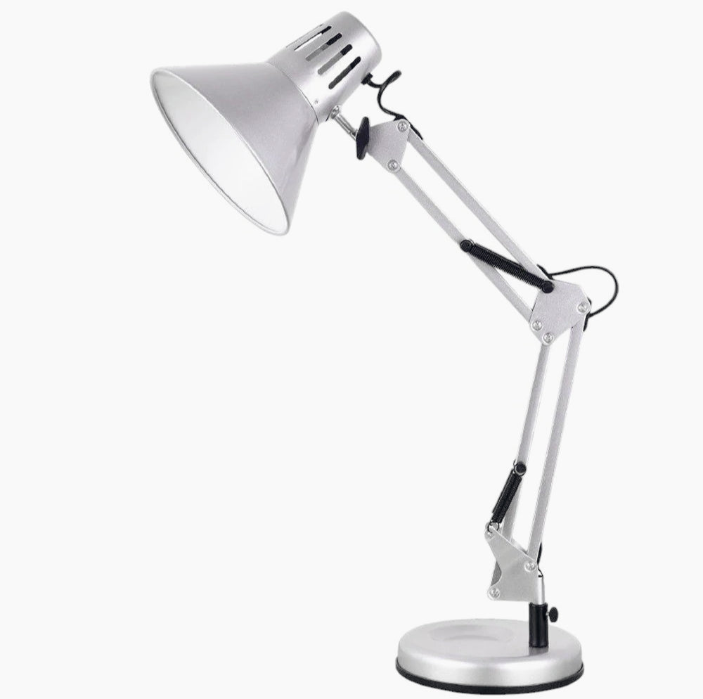 Lampada da scrivania snodabile in metallo – Con morsetto E27, vari colori - ambraled