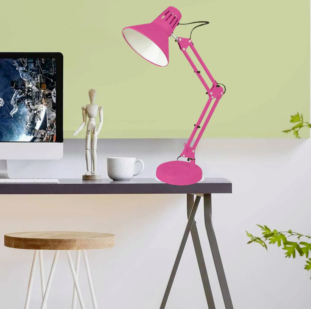 Lampada da scrivania snodabile in metallo – Con morsetto E27, vari colori - ambraled