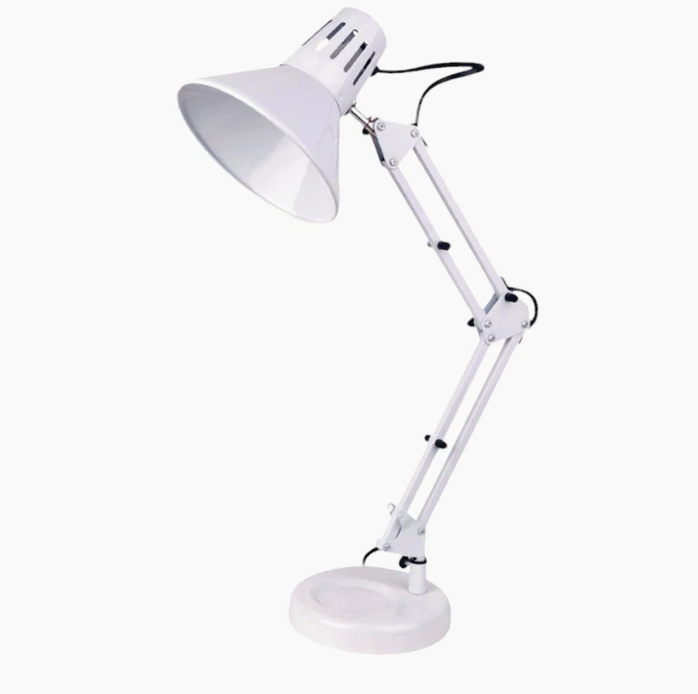 Lampada da scrivania snodabile in metallo – Con morsetto E27, vari colori - ambraled