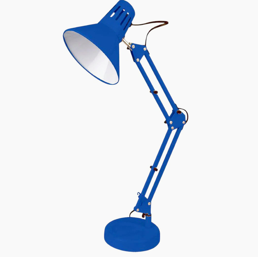 Lampada da scrivania snodabile in metallo – Con morsetto E27, vari colori - ambraled