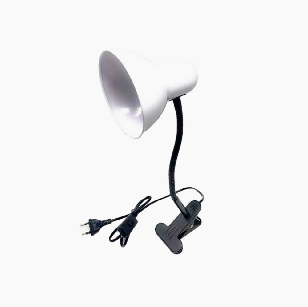 Lampada snodabile da scrivania con pinza flessibile – Attacco E27, disponibile in vari colori - ambraled