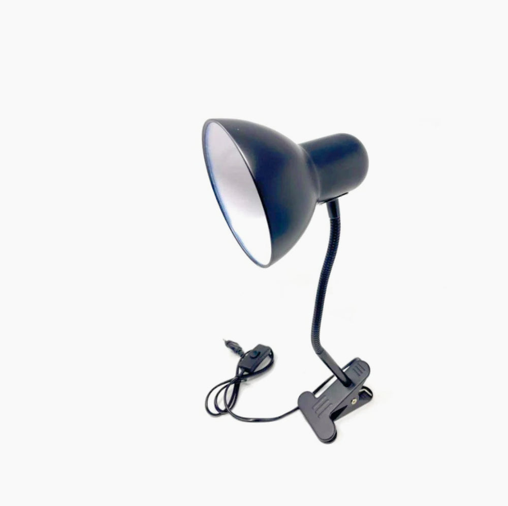 Lampada snodabile da scrivania con pinza flessibile – Attacco E27, disponibile in vari colori - ambraled