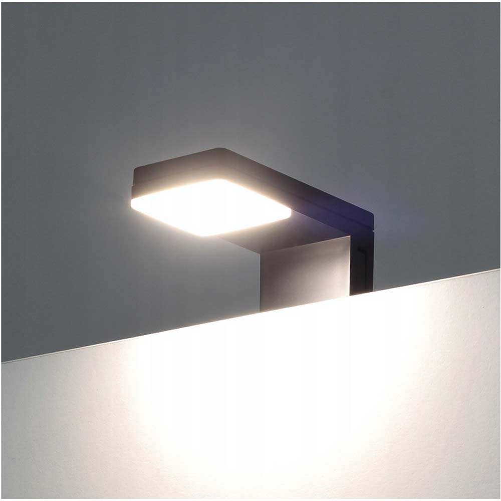 Lampada a LED per specchio da bagno – 3W, luce 4000K, colore nero o silver - ambraled