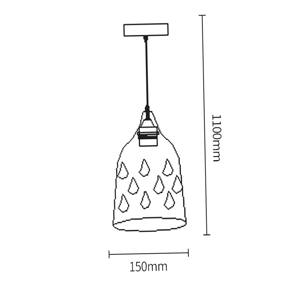 Lampadario da soffitto a sospensione – Traforato a goccia, attacco E27 - ambraled