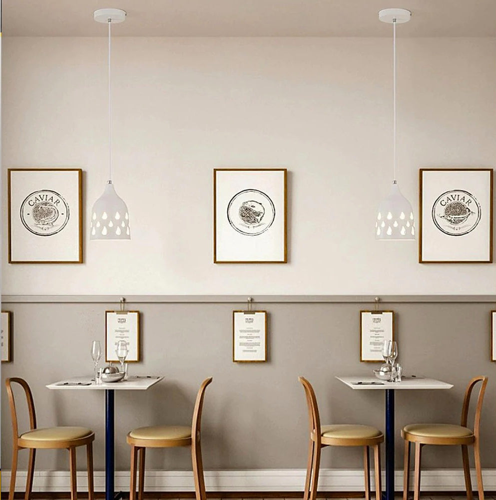 Lampadario da soffitto a sospensione – Traforato a goccia, attacco E27 - ambraled