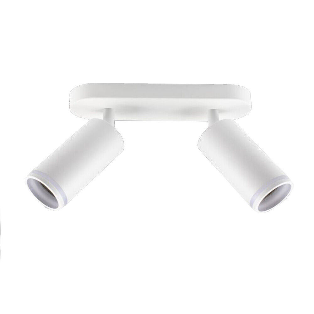 Plafoniera orientabile a 2 diffusori GU10 (installazione su soffitto o parete) - ambraled