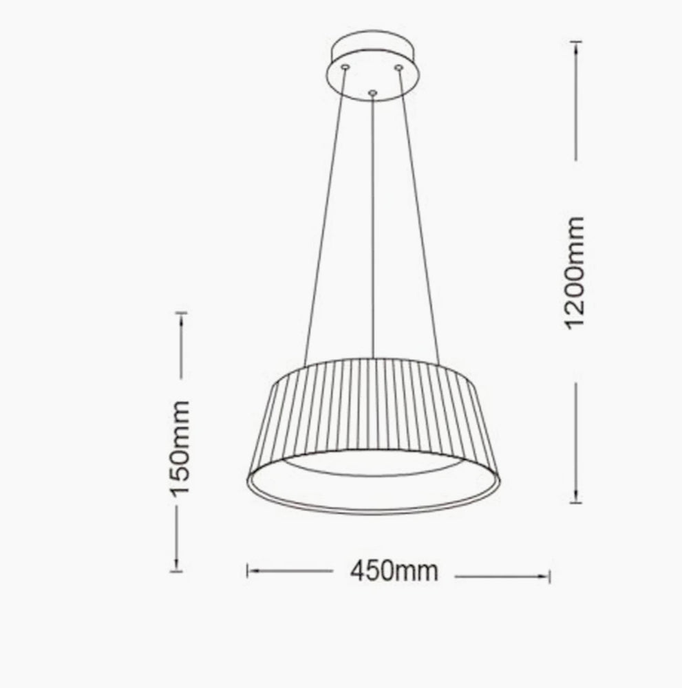 Lampadario a LED 36W con CCT-SWITCH – Lampada a sospensione grigio - ambraled