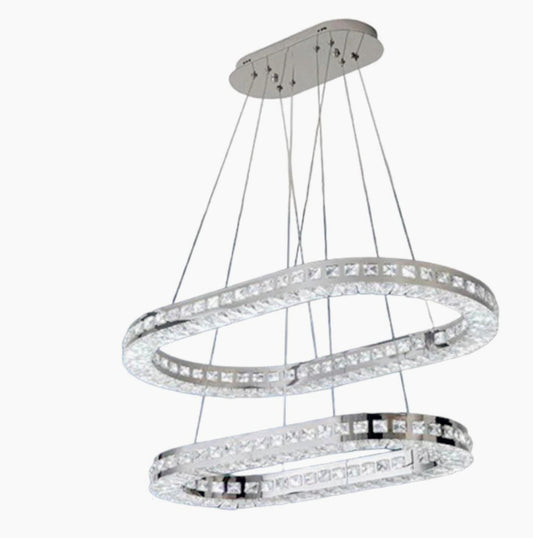 Lampadario a LED 40W – Metallo e cristalli in acrilico, luce 6500K (fredda) - ambraled