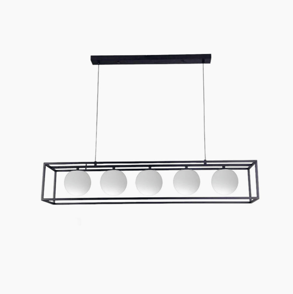 Lampadario a sospensione contemporaneo – Colore nero, 5 sfere, attacco G9 - ambraled