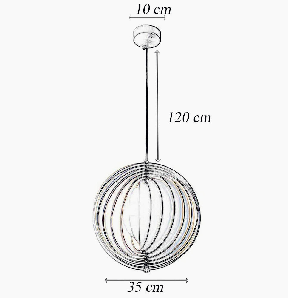Lampadario a sospensione decorativo 3D in metallo – Attacco E27 - ambraled
