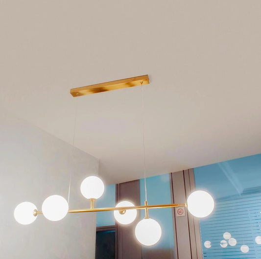 Lampadario a sospensione decorativo in bronzo – 6 sfere, attacco G9 - ambraled