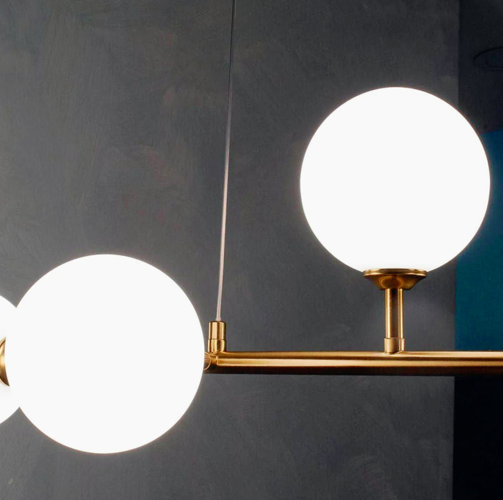 Lampadario a sospensione decorativo in bronzo – 6 sfere, attacco G9 - ambraled