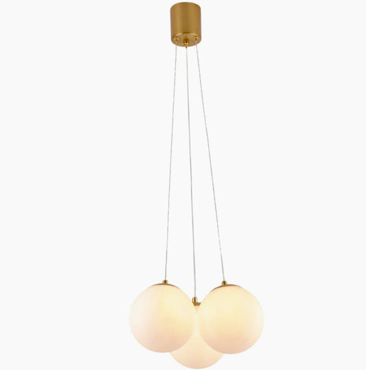 Lampadario a sospensione in bronzo minimal – 3 sfere, attacco G9, da soffitto - ambraled