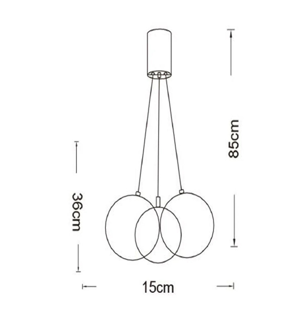Lampadario a sospensione in bronzo minimal – 3 sfere, attacco G9, da soffitto - ambraled
