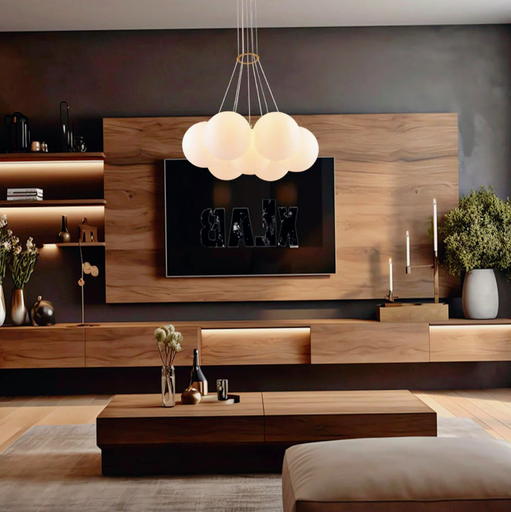 Lampadario a sospensione in bronzo minimal – 7 sfere, attacco G9 - ambraled