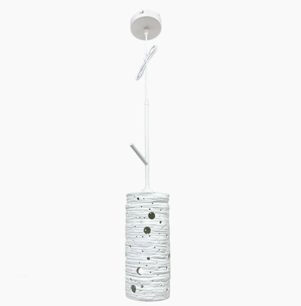 Lampadario in ceramica traforata da tavolo – Punto luce, attacco E27 - ambraled