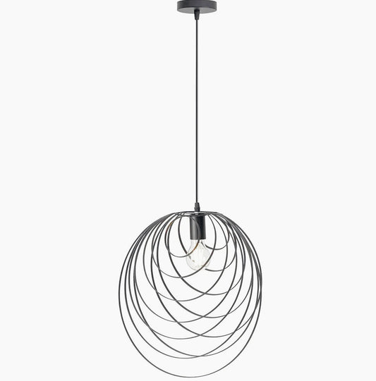 Lampadario in metallo nero – Design geometrico decorativo, attacco E27 - ambraled